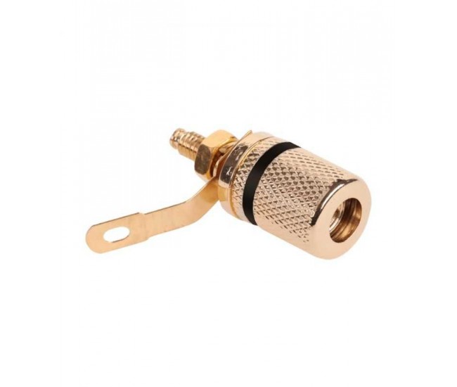 Mufa 4mm mama banana montaj aurit negru Mufa 4mm mama banana montaj aurit negru