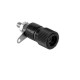 Mufa banana 4mm mama din plastic negru 12mm montabila panou Mufa banana 4mm mama din plastic negru 12mm montabila panou