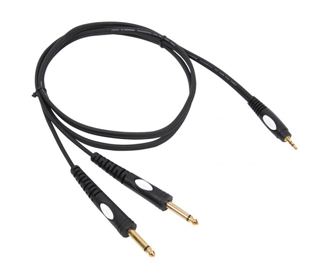 Cablu JACK 3.5 mm STEREO tata - 2x JACK 6.35 mm MONO 3m negru BST PRO Cablu JACK 3.5 mm STEREO tata - 2x JACK 6.35 mm MONO 3m negru BST PRO