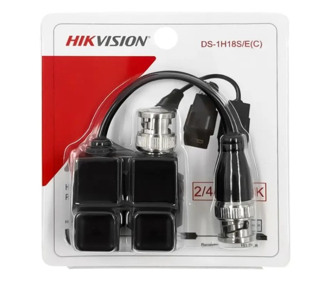 Set Video Balun Pasiv UTP /FTP - BNC Full HD 4K 250m HIKVISION DS-1H18S/E(C)