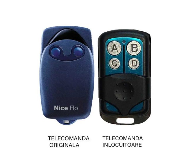 Telecomanda poarta garaj Nice Flo 2 R-S cu cod programabil 1024 de combinatii si DIP-SWITCH 433.92MHz /cu functie de autoinvatar Telecomanda poarta garaj Nice Flo 2 R-S cu cod programabil 1024 de combinatii si DIP-SWITCH 433.92MHz /cu functie de autoinvatar