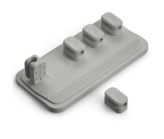 Set organizator de cabluri Well magnetic pentru 5 cabluri gri ORG-CABLE-M0305GY-WL