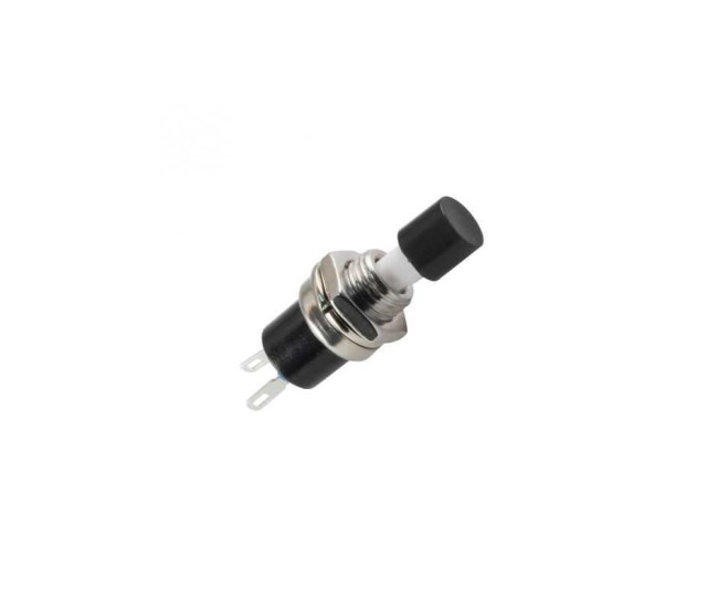 Buton intrerupator mini negru OFF-(ON) fara retinere 1 circuit 12V 1.5A incastrabil 7mm Buton intrerupator mini negru OFF-(ON) fara retinere 1 circuit 12V 1.5A incastrabil 7mm