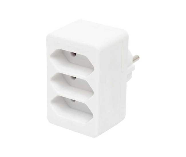 Triplu stecher distribuitor 3x Euro 1500W alb Home NV 23/WH Triplu stecher distribuitor 3x Euro 1500W alb Home NV 23/WH