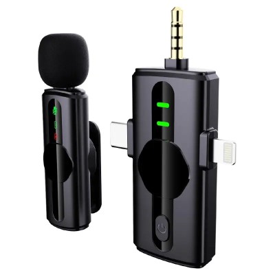 Microfon lavaliera wireless 3in1 3.5mm /USB-C /Ligtning Platinet PLMM11