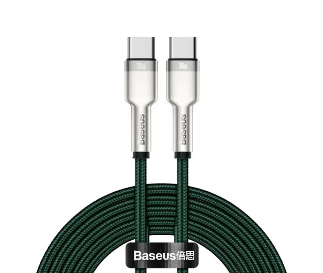 Cablu alimentare si date Baseus Cafule Metal Fast Charging USB Type-C - USB Type-C 100W braided 2m verde CATJK-D06 Cablu alimentare si date Baseus Cafule Metal Fast Charging USB Type-C - USB Type-C 100W braided 2m verde CATJK-D06
