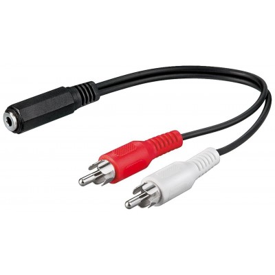 Cablu adaptor Jack 3.5 mm mama stereo la 2x RCA tata Goobay Cablu adaptor Jack 3.5 mm mama stereo la 2x RCA tata Goobay