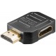 Adaptor HDMI mama-tata la 270 grade 4K Ultra HD 2160p 60Hz placat cu aur negru Goobay 51725