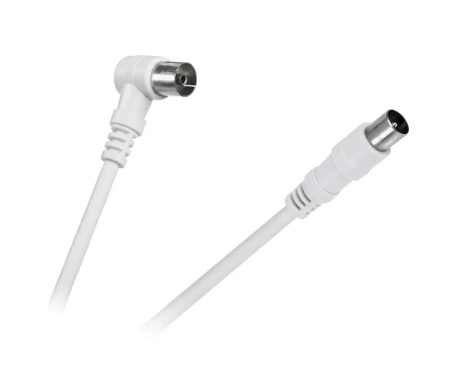 Cablu RF video alb mufa dreapta si la 90 grade 5m Cabletech KPO2740F-5 Cablu RF video alb mufa dreapta si la 90 grade 5m Cabletech KPO2740F-5