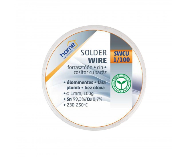 Fludor fara plumb 1mm 100gr cositor cu sacaz 2.2% Sn97% / Cu0.5% 227C HOME Fludor fara plumb 1mm 100gr cositor cu sacaz 2.2% Sn97% / Cu0.5% 227C HOME
