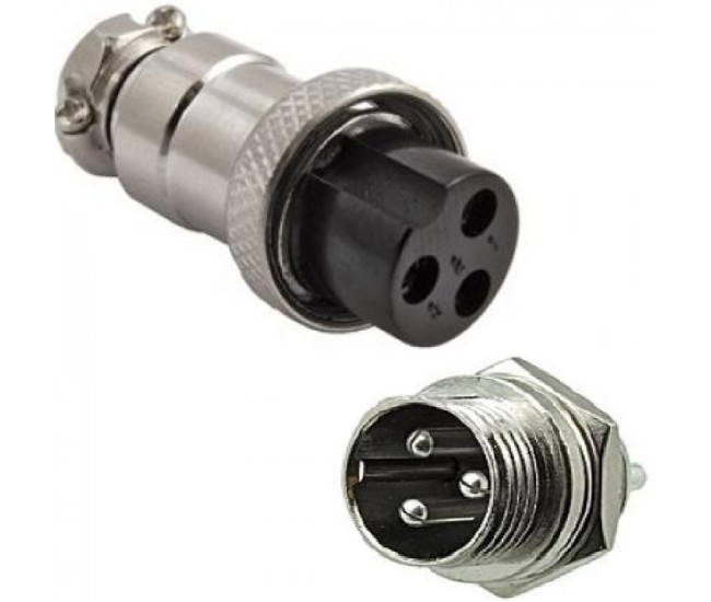 Conector MICROFON MARE 3 Pini set Mama+Tata 20 mm