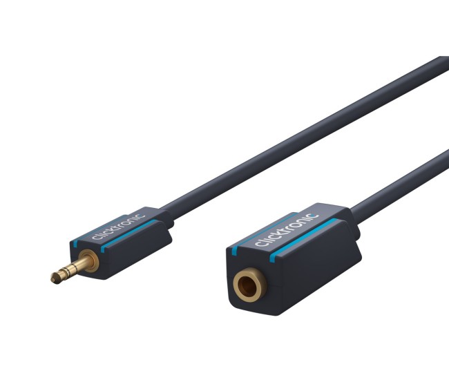 Cablu prelungitor audio Profesional Jack 3.5 mm 5m mama-tata stereo OFC cupru dublu ecaranat fara oxigen Clicktronic 70489