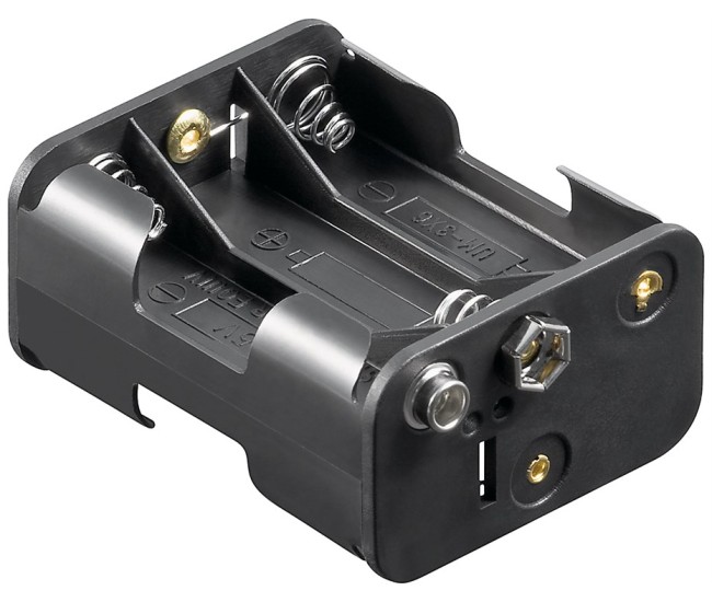 Suport baterie 6x AA R6 cu conector 9V negru 11467 Goobay