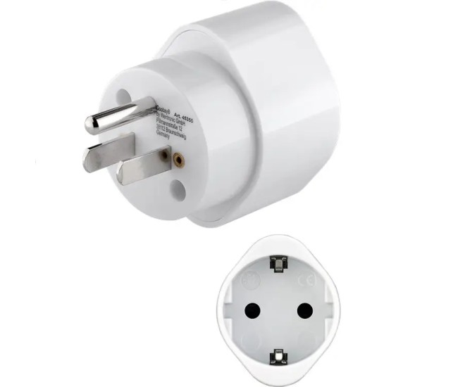 Adaptor CEE 7/3 Schuko mama la priza US /Japonia Tip B /NEMA 5-15 /3 pini alb