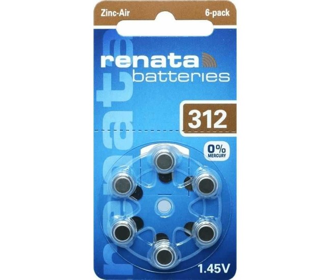 Set baterii auditive 312 ZA312 PR41 Renata 6buc/blister Set baterii auditive 312 ZA312 PR41 Renata 6buc/blister