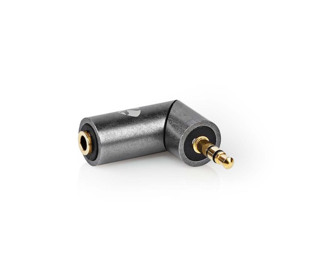Adaptor audio stereo PROFESIONAL Jack 3.5 mm tata - Jack 3.5 mm mama 90 grade metal Fabritallic Nedis CATB22975GY Adaptor audio stereo PROFESIONAL Jack 3.5 mm tata - Jack 3.5 mm mama 90 grade metal Fabritallic Nedis CATB22975GY