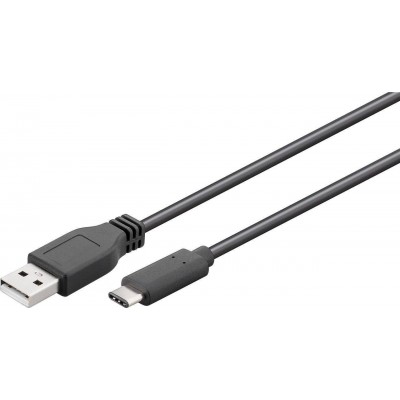 Cablu USB 2.0 tata la USB Type C tata 3m 3A negru Goobay