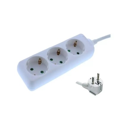 Prelungitor Well 3 prize 3m 3xG1.5mm alb 3500W 16A EXTS-3S3M-WL