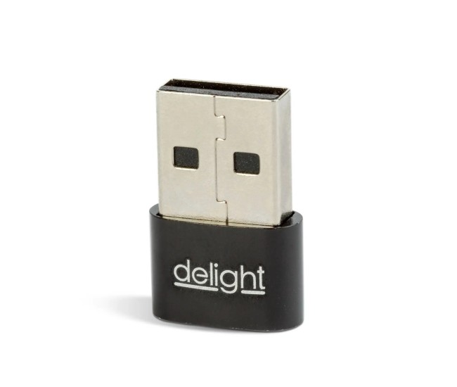 Adaptor Type-C mama - USB-A tata 2.4A 5V negru compact delight 55556BK Adaptor Type-C mama - USB-A tata 2.4A 5V negru compact delight 55556BK