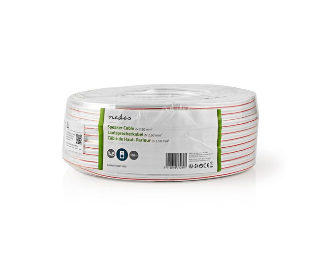 Cablu difuzor 2x 2.50mm CCA alb Nedis CAGW2500WT1000 Cablu difuzor 2x 2.50mm CCA alb Nedis CAGW2500WT1000