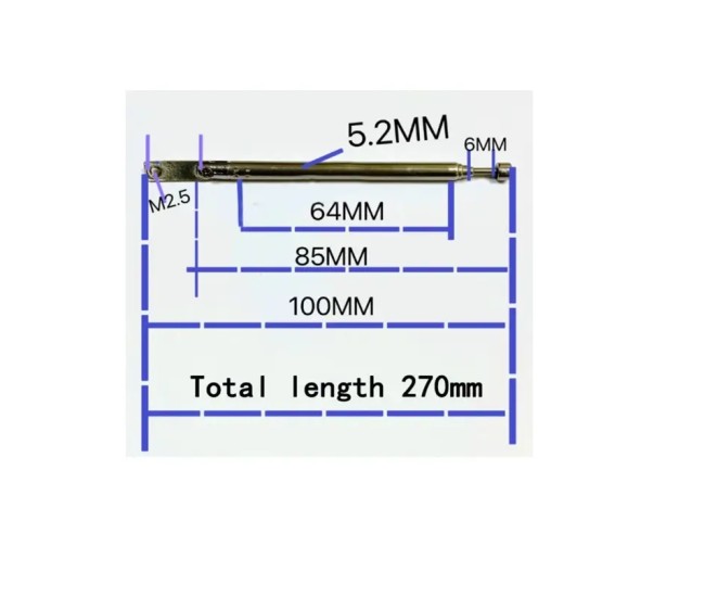 Antena telescopica 5 segmente 5264 100-270mm + balama ANTENA-RADIO3