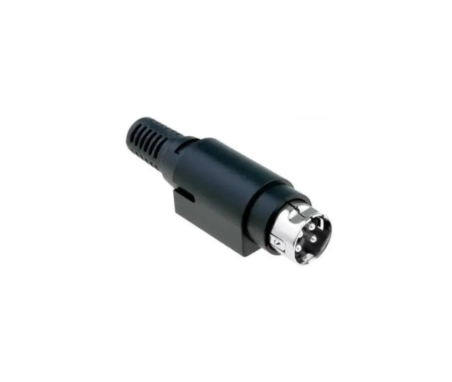Mufa conector alimentare DC tata R7B 4 pini lipire 6.5mm montare pe cablu Ninigi PC-MDP-402-4P