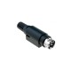 Mufa conector alimentare DC tata R7B 4 pini lipire 6.5mm montare pe cablu Ninigi PC-MDP-402-4P