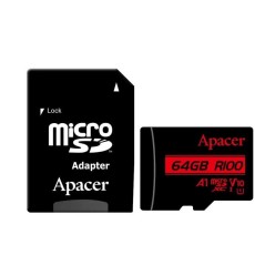 Card microSDXC UHS-I U1 V10 A1 Apacer 64GB R100 cu adaptor SD AP64GMCSX10UB-R