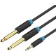 Cablu audio 2m 4mm Jack 3.5 mm 3pin mufa tata - 2x Jack 6.3 mm mufa tata cupru aurit negru PVC VENTION BACBH Cablu audio 2m 4mm Jack 3.5 mm 3pin mufa tata - 2x Jack 6.3 mm mufa tata cupru aurit negru PVC VENTION BACBH