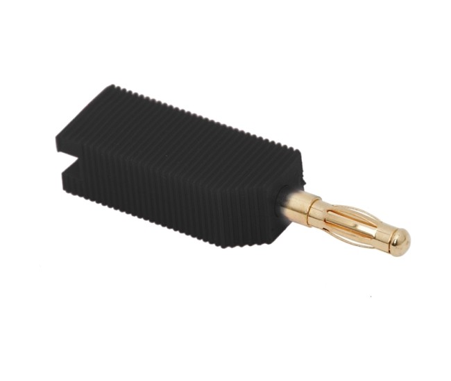 Mufa banana tata neagra contact aurit cablu 4mm Mufa banana tata neagra contact aurit cablu 4mm