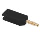 Mufa banana tata neagra contact aurit cablu 4mm Mufa banana tata neagra contact aurit cablu 4mm