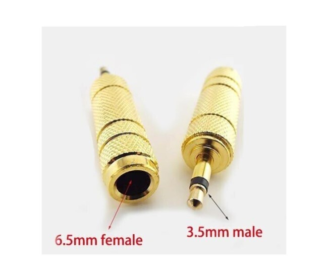 Adaptor audio mono JACK 6.3 mm mama la JACK 3.5 mm tata metal aurit