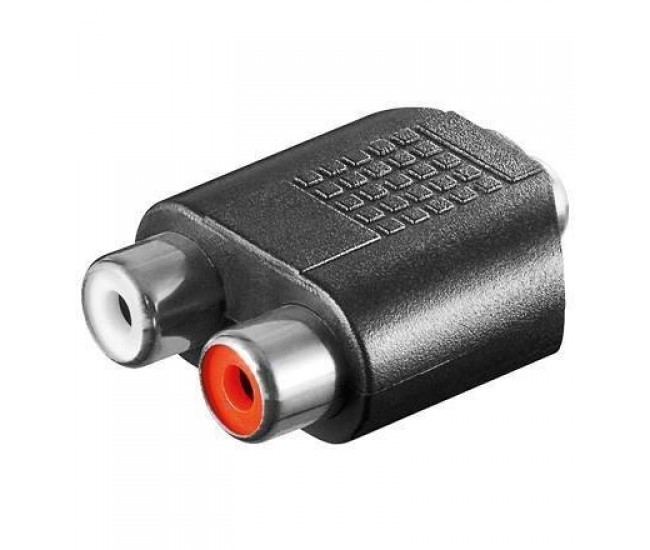 Adaptor Jack 3.5 mm stereo mama la 2x RCA mama Goobay Adaptor Jack 3.5 mm stereo mama la 2x RCA mama Goobay