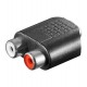 Adaptor Jack 3.5 mm stereo mama la 2x RCA mama Goobay Adaptor Jack 3.5 mm stereo mama la 2x RCA mama Goobay