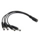 Cablu adaptor cu mufa DC 2.1x5.5 mm 1x mama la 4x tata pentru camere supraveghere Cablu adaptor cu mufa DC 2.1x5.5 mm 1x mama la 4x tata pentru camere supraveghere