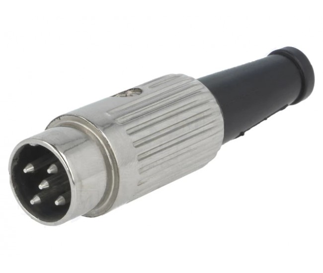 Mufa DIN tata 5 pini drept pe cablu cu lipire 34V DELTRON 610-0520 Mufa DIN tata 5 pini drept pe cablu cu lipire 34V DELTRON 610-0520