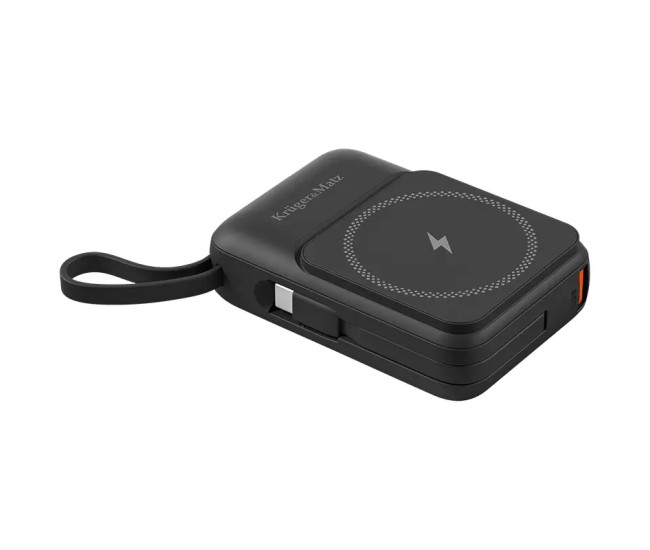 Power Bank inductie Kruger&Matz KM0913-B 10000mAh Li-ion Mag Safe wireless 15W / USB-C 20W /USB-A 22.5W / Lightning 10W