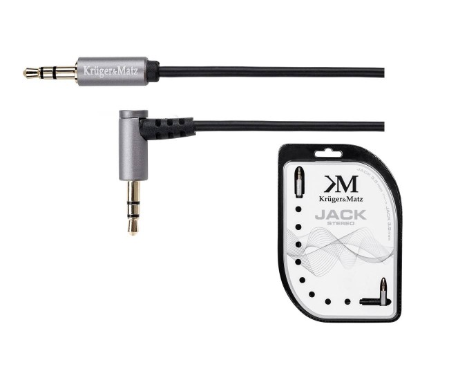 Cablu prelungitor Jack 3.5 mm la 3.5 90 grade 1m Profesional Kruger&Matz