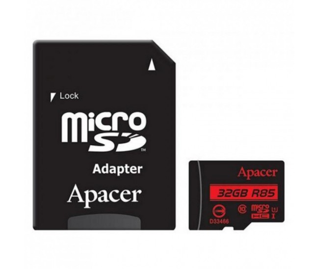 Card microSDHC UHS-I Apacer 32GB clasa10 cu adaptor SD Card microSDHC UHS-I Apacer 32GB clasa10 cu adaptor SD