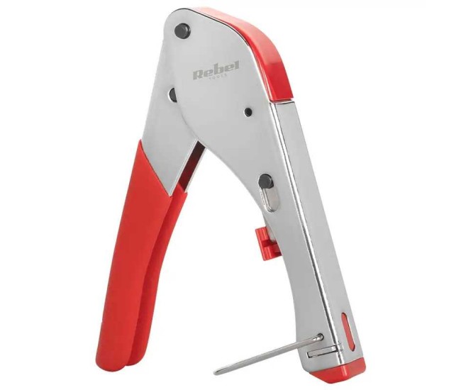 Cleste de sertizare cu compresie pentru mufe tip F /RG59 /RG6 REBEL RB-1018 Cleste de sertizare cu compresie pentru mufe tip F /RG59 /RG6 REBEL RB-1018