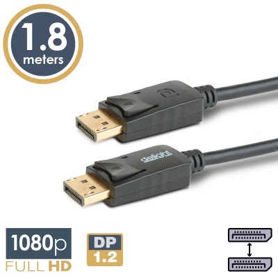 Cablu DisplayPort v1.2 la DisplayPort v1.2 FullHD 1080p + MST 1.8m delight 20333A Cablu DisplayPort v1.2 la DisplayPort v1.2 FullHD 1080p + MST 1.8m delight 20333A