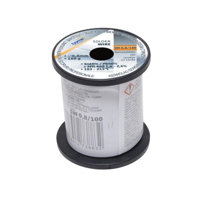 Fludor cositor cu sacaz 0.8mm 100g SN/PB 60/40 2.5flux HOME Fludor cositor cu sacaz 0.8mm 100g SN/PB 60/40 2.5flux HOME