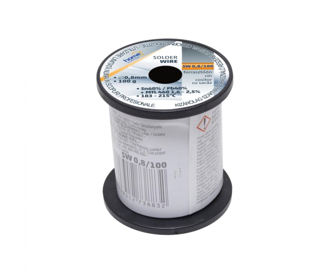 Fludor cositor cu sacaz 0.8mm 100g SN/PB 60/40 2.5flux HOME