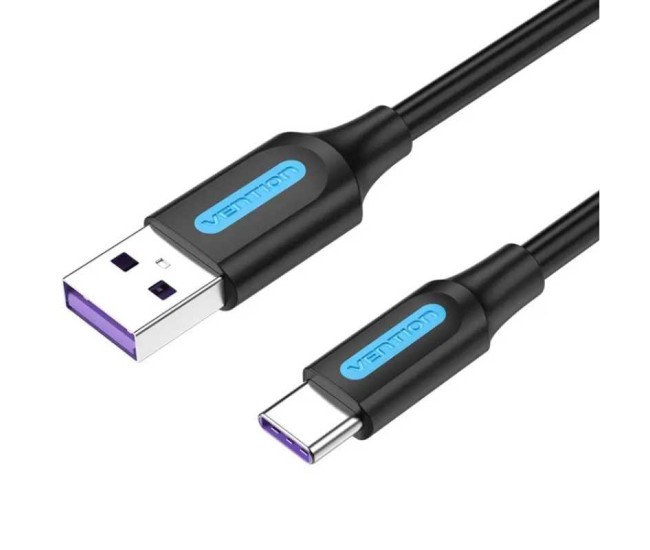 Cablu USB 2.0 USB A - USB C 3m 5A dublu ecranat negru 480Mbps VENTION CORBI Cablu USB 2.0 USB A - USB C 3m 5A dublu ecranat negru 480Mbps VENTION CORBI