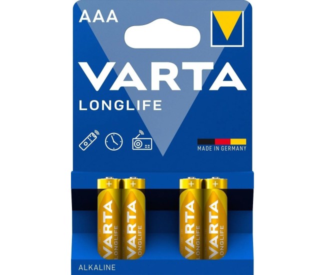 Set baterii alcaline R3 AAA 4buc LonglifeVarta 42330