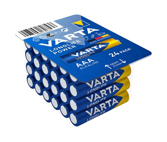 Set 24 baterii VARTA LONGLIFE POWER alcaline AAA LR03 1.5V Set 24 baterii VARTA LONGLIFE POWER alcaline AAA LR03 1.5V