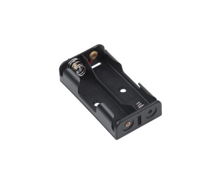 Suport baterie 2x AA cu contacte pentru lipire