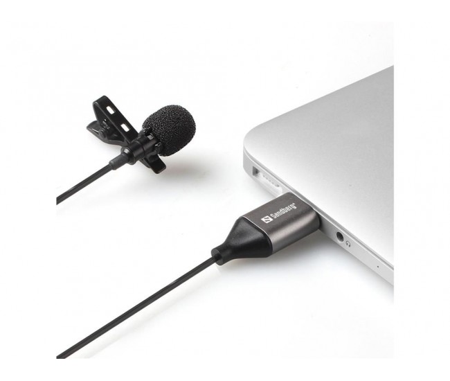 Microfon lavaliera cu clip Sandberg 126-19 USB 2m negru Microfon lavaliera cu clip Sandberg 126-19 USB 2m negru