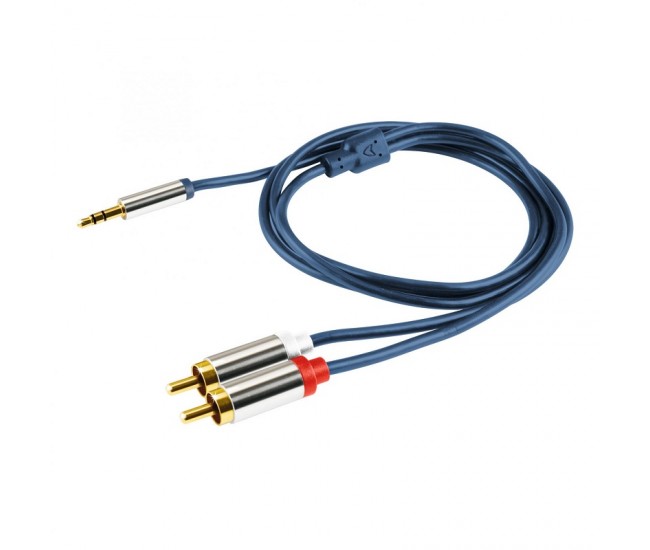 Cablu audio HiFi stereo Jack 3.5 mm - 2x RCA 4m dublu ecranat HOME Cablu audio HiFi stereo Jack 3.5 mm - 2x RCA 4m dublu ecranat HOME