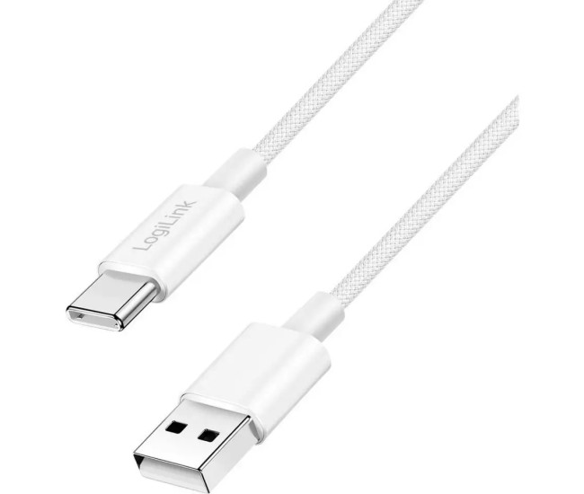 Cablu USB 2.0 A - USB C 0.5m 3A 60W alb 480Mbps date /incarcare Logilink CU0320